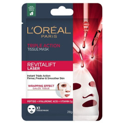 L'Oreal Revitalift Laser Triple Action Tissue Face Mask - 28g L'Oreal Revitalift Laser Triple Action Tissue Face Mask - 28g