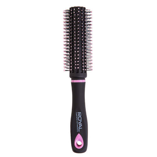Royal Black/Pink Large Radial Hair Brush