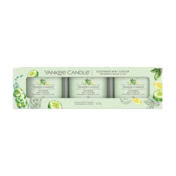 Yankee Candle Cucumber Mint Cooler Signature Filled Votive Candle Set - 3x37g Yankee Candle Cucumber Mint Cooler Signature Filled Votive Candle Set - 3x37g
